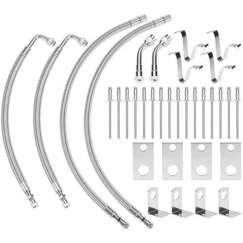 QWORK Dually Valve Stem Extenders Kit for 16-19.5' Dual Wheels Valve ,Tires Air...