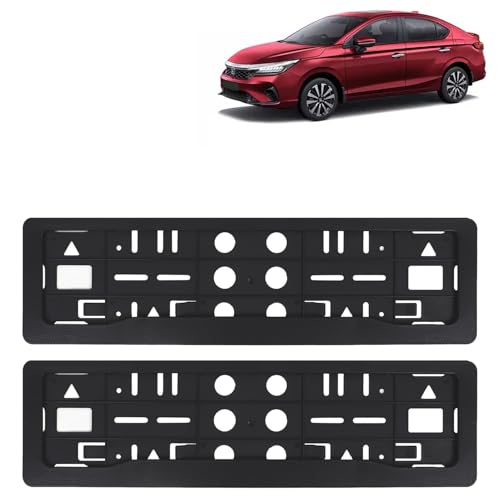 Image of KINGSWAY City Car Number Plate Frames for All 2023 Onwards Models of Honda Car Registration Plate Holders, Black Licence Plate Covers (Front and Rear), Universal Size 51.5 x 14.5 cm