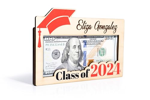 Graduation Money Holder 2024 Personalized, Graduation Gifts Money Holder w/Name and Message - 12 Graduation Cap Colors, Money Holder for Cash Gifts Graduation, Class of 2024 Graduation Gifts - Thumbnail 5