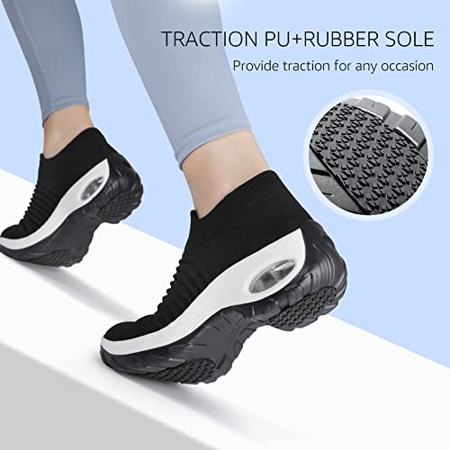 Image of HKR Women Walking Shoes Cushioned Slip On Sneakers