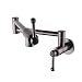 LORDEAR Commercial Stainless Steel Pot Filler Folding Stretchable Double Joint Swing Arm Oil Rubbed Bronze Wall Mount Kitchen Faucet, Single Hole Two Handle Kitchen Sink Faucet