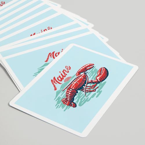 Lantern Press Maine, Red Lobster, 52 Naipes Póker miniatura 5