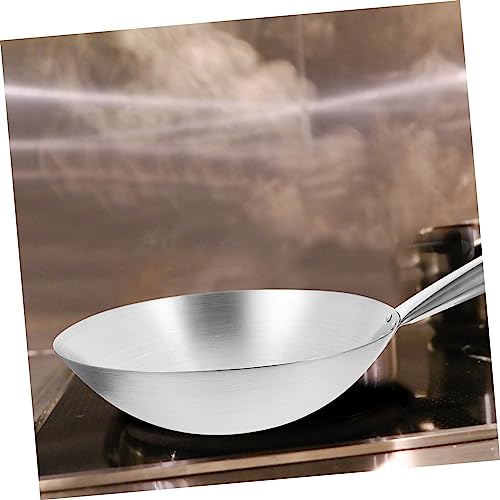 Wok de acero inoxidable con tapa y diseño simple miniatura 2