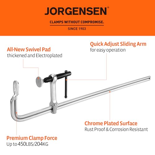 Image of Jorgensen 18-Inch Light-Duty Drop Forged Steel Bar Clamps, 2-Pack