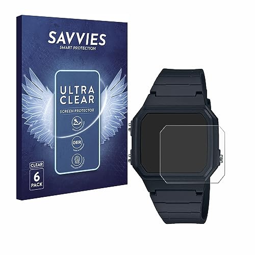 savvies Screen Protector compatible with Casio W-217H-1AVCF Protection Film Clear 6-Pack
