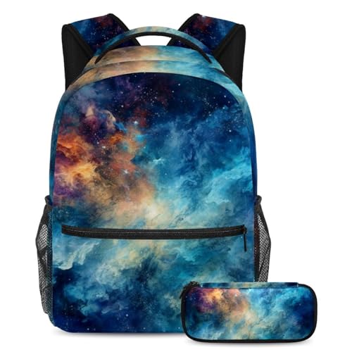 Sac à dos galaxie pour les cours et les sorties : l'ensemble idéal avec trousse intégrée