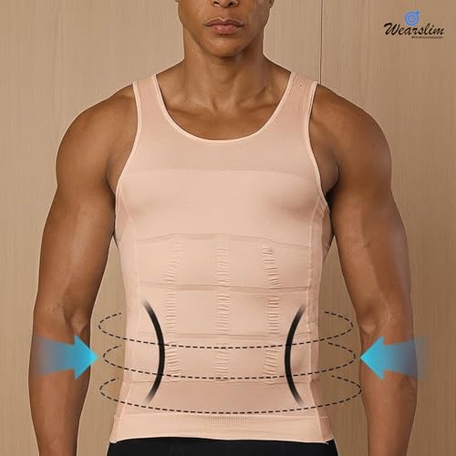 Image of Wearslim Men's Slimming Body Shaper Vest Shirt | Abs Abdomen Slim Stretchable Tummy Tucker Vest