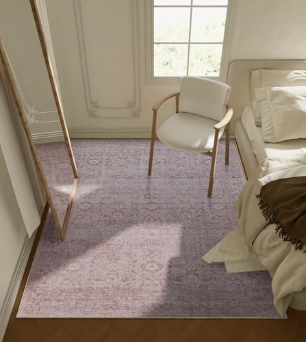 Washable Boho Bedroom Area Rugs: 3'x5' Small Entryway Rug Stain Resistant Tribal Distressed Accent Rug Non Slip Low Pile Soft Carpets for Entrance Front Door Floor Kitchen Bedside Living Room Office