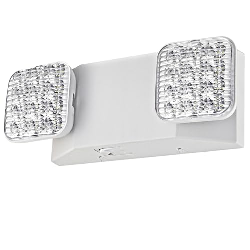 Enjvvs Emergency Light, LED Emergency Lighting with Battery Backup, 2 Adjustable Heads, Commercial Emergency Lights Combo for Business, 120V/277V AC, UL Listed, 1 Pack by Enjvvs - Used condition - US$16.50
