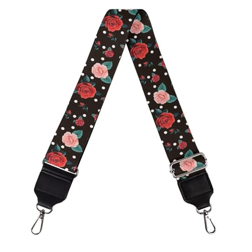 Image of TODIYADDU Vintage Red Rose Purse Straps Firm Replacement Crossbody Bag Strap for Women Mom Adjustable Wide Guitar Straps for Handbag for Gifts Sports Easter Adjustable Canva Straps Gifts