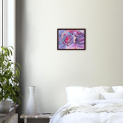 Arte femenino de meditación pacífica morada para conectar con tu bienestar interior
