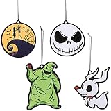 AccontOche 4Pcs Nightmare Sally Theme Car Air Freshener Hanging Fragrance Chips Zombie Bride Ghost Rearview Mirror Pendant Essential Oil Diffuser Hanging Scent Car Accessories Decor
