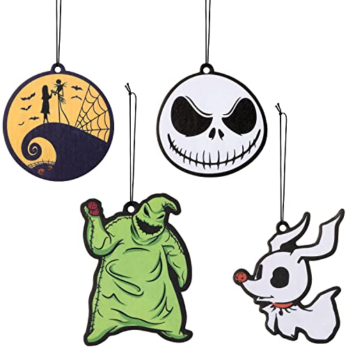 AccontOche 4Pcs Nightmare Sally Theme Car Air Freshener Hanging Fragrance Chips Zombie Bride Ghost Rearview Mirror Pendant Essential Oil Diffuser Hanging Scent Car Accessories Decor