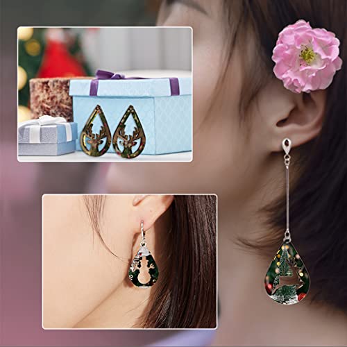 Kyeeadiy 2 Pack Christmas Molds For Resin Earring, Pendant Silicone Mold Earrings Molds Diy Casting Xmas Tree Snowflake Elk Jewelry Molds Xmas Ornaments Resin Epoxy Keychain Kits/12 Pairs(Xmas Molds) #TOP7
