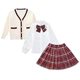 [YJSO] 女の子 フォーマル 入学式 スーツ キッズ セーター ニット スーツ 春 秋 卒業式 JK制服 セットアップ 2点セット 140 小学生 スーツ スカート 子供制服 発表会 結婚式 入園式 入学式 卒園式 普段着 レッド 長袖 おしゃれ 可愛い 韓国風 ジュニア