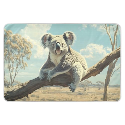 Takiito Koala on The Branch Bed Pad Reusable Bed Underpad Washable Waterproof Leak-Proof Quick Dry Incontinence Pee Pad for Toddlers Kids Adults Pets 34x52 in