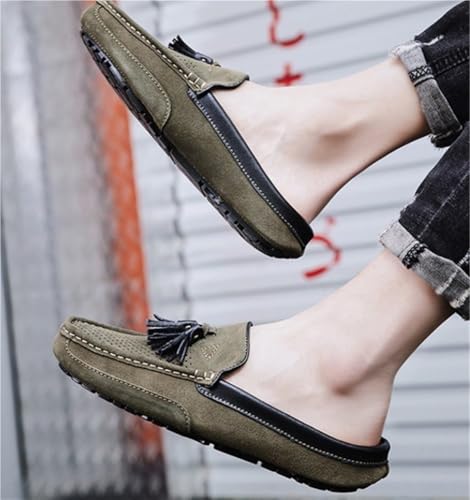 Mens Loafers Shoes Genuine Leather Tassel Stitching Details Perforated Breathable Flexible Comfortable Lightweight Flat Heel Slip Resistant2