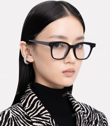 Image of AIEYEZO Fashion Blue Light Glasses for Women Men Retro Anti-Blue Light Eyeglasses TR90 Square Frame Computer Glasses