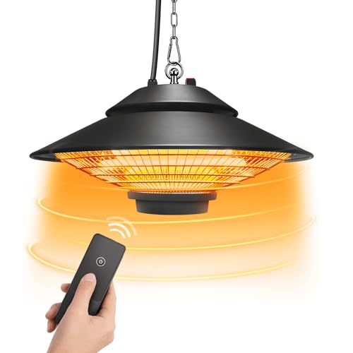 ZIPEAK 1500W Outdoor Patio Heater With Remote, Hanging Patio Heater