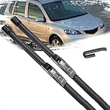 LYNYQ Auto Scheibenwischer Set für Mazda 2 Mazda2 Demio DY DE DJ 2002~2007 24in+16in, Frontscheiben Scheibenwischer Set Wischerblatt Ersatz Zubehör,L-A/Lhd
