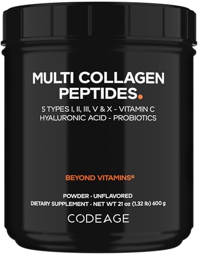 Codeage Multi Collagen Peptides + Probiotics Black Edition 21oz