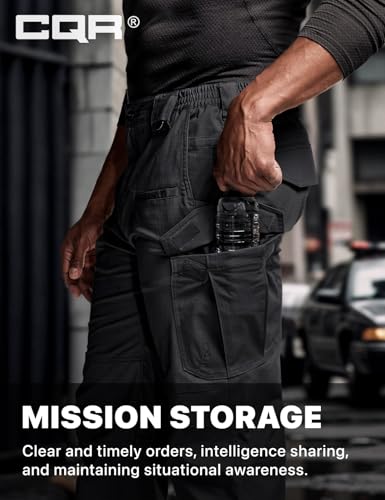Image of CQR Men's Flex Stretch Tactical Pants, Water Resistant Ripstop Cargo Pants, Lightweight EDC Outdoor Work Hiking Pants