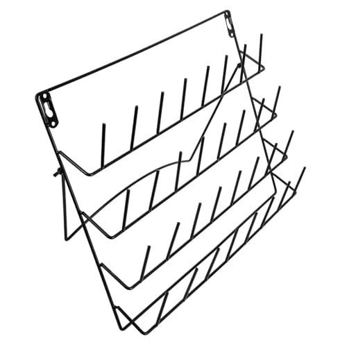 Alipis Hanging Organizer Basket Wall Shelf Organizer Wall-Mount Lab Equipment Strong Iron 5 Pegs Design