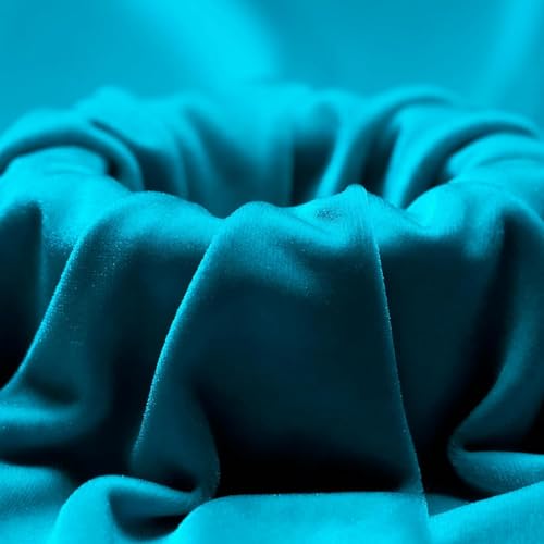 Image of Amazon Brand - Umi 5 Mtr Multi Purpose Velvet Fabric Cloth for Decoration, Trousseau Packing, Party Hall, Bouquet, Gift Packing, Decor, Pooja Room (5 Mtr, Teal), Solid