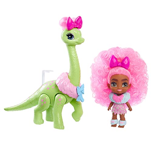 Mattel Cave Club Beb&eacute; con Dinosaurio, mu&ntilde;eca Pelo Rosa con Mascota y...