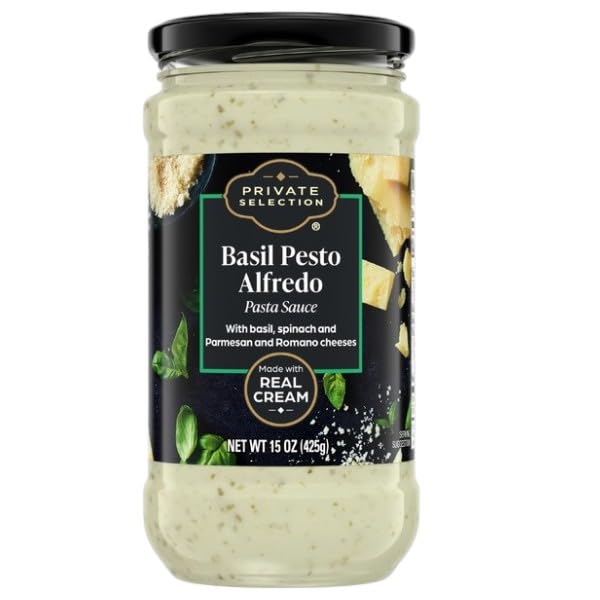 Basil Pesto Alfredo Pasta Sauce, 15 oz, Creamy Italian Pasta Sauce