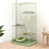 JaxSteam Cat Cage Indoor Cat Enclosure DIY Cat Playpen Large 3 Tier 30" L x 20" W x 52.5" H 2-3 Cats (Green, Three-Tier52.5")