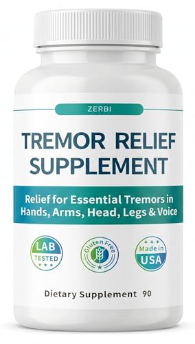 ZERBI Essential Tremor Relief Herbal Supplement for Hand Arm Head Leg & Voice Tremors with Skullcap Passionflower & Valerian 90 Capsules