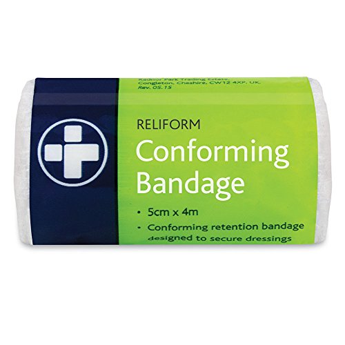 Reliance Medical Reliform Non-Sterile Conforming Retention Bandage - Soft Comfortable High Absorbenc Secure Dressings and Wounds Ideal for First Aid 5cm x 4m Pack of 10