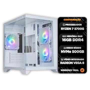 PC Gamer Hertz, Ryzen 7 5700G, Radeon™ Graphics Vega 8, 16GB Ram, Nvme 500GB, Gabinete RGB