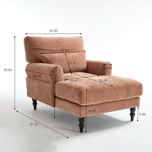 Sillón lounge reclinable tapizado naranja sencillo miniatura 2