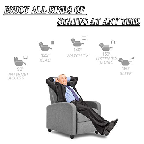 Recliner Chair For Living Room Winback Single Sofa Massage Recliner Sofa Reading Chair Home Theater Seating Modern Reclining Chair Easy Lounge With Fabric Padded Seat Backrest #TOP5