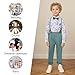 CARETOO Toddler Boy Dress Clothes 5T Valentines Outfit Ring Bearer Wedding Guest Suit Little Boys Church Clothes Birthday Photo Shirt Tie and Dress Pants Sets 4t Pale Green