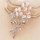 Fashionable Opal Stone Flower Brooch Pin Garment Accessories Birthday Gift Brooches for Women Rhinestone Brooch Pin
