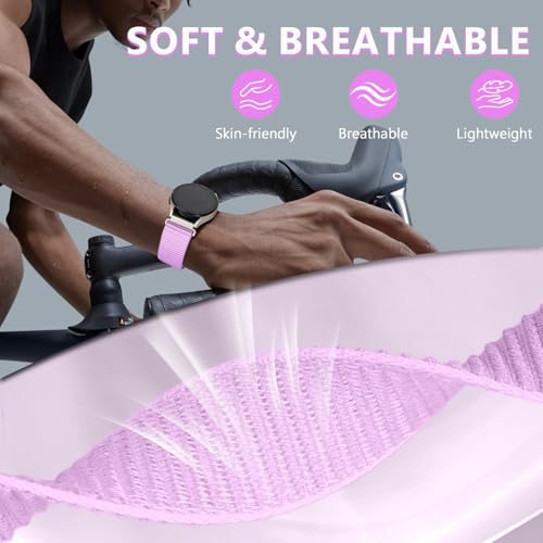 Image of 20mm Nylon Band for Samsung Galaxy Watch 7 /6 /5 /4 /FE 40mm 44mm /Classic 47mm | Galaxy Watch 4 classic Bands 47mm 43mm 46mm 42mm /5 pro 45mm /active 2,Fabric Wristband Sport Loop Correa Strap for Women Men