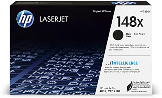 HP Original 148X Black Laserjet Toner Cartridge | This Cartridge Works Laserjet Pro 4001, MFP 4101 | W1480X, Black
