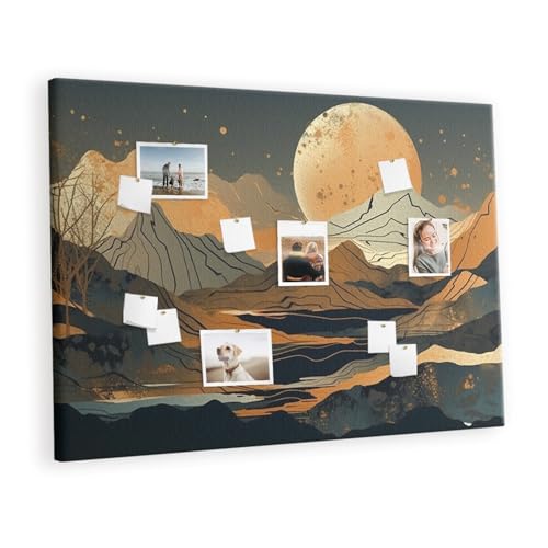 Planche en liège 140x100 cm motif coucher de soleil avec cadre métallique paysage
