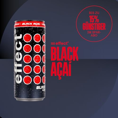 effect BLACK ACAI Energy Drink – Tray mit 24 x 330 ml Energy Dosen Einweg, Koffeinhaltiges Erfrischungsgetränk mit B-Vitaminen – fruchtiger & exotischer Acai Geschmack, vegan 5