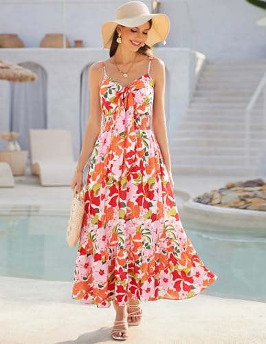 Image of GRACE KARIN Womens Summer Floral Maxi Dresses 2026 Long Flowy Boho Dress Beach Vacation Sundresses Casual Clothes with Pocket
