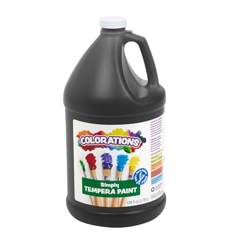 Colorations Paraben-Free Tempera Paint for Kids - 1 Gallon Vibrant Black. Non-Toxic and Made in the USA Classroom Must Haves Bulk Arts and Crafts Supplies