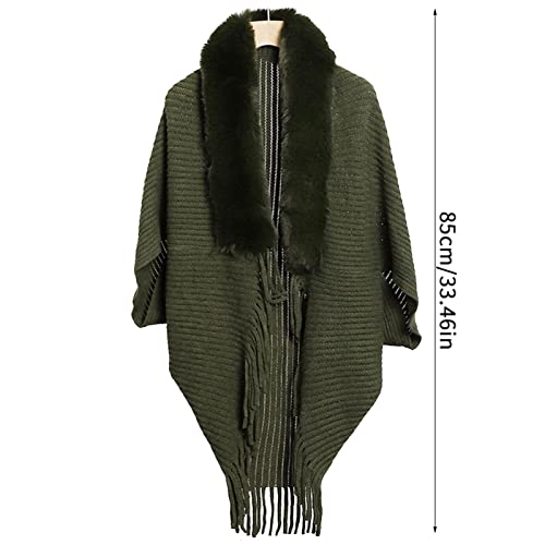Xale para Mulheres Inverno | Xale de malha com pele sintética,Capa xale de malha macia para vestidos
