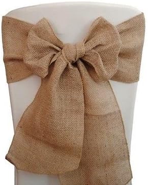 Tablecloth Market Burlap Chair Sashes 100 Pieces 6"x108" Wedding Event Parties Shows 100% Natural Jute 100 Pieces
