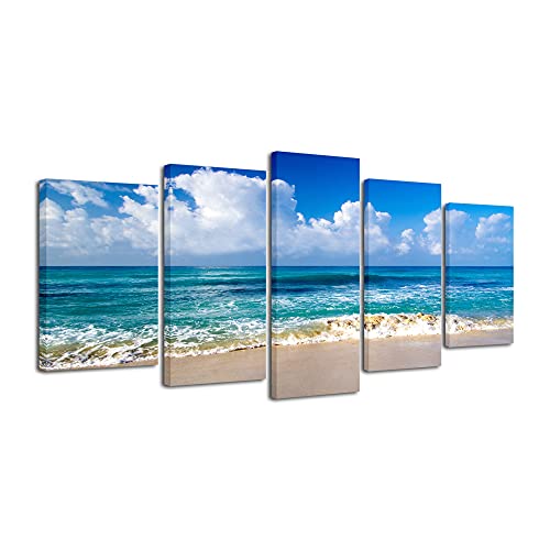 Pyradecor Turquoise Ocean Seaside Canvas Art