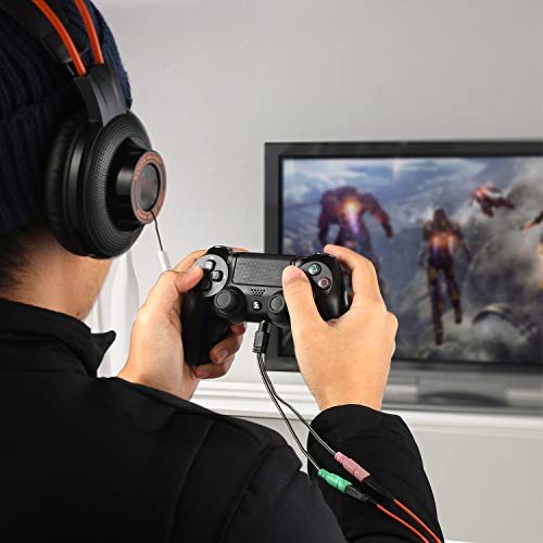 MillSO Cuffie Cavo Sdoppiatore Adattatore Audio Y Jack da 3,5mm (3,5mm maschio a 2x3,5mm femmina) per PC cuffie da gioco (non per due cuffie), PS4, Xbox One, Smartphone e Laptop - 20cm