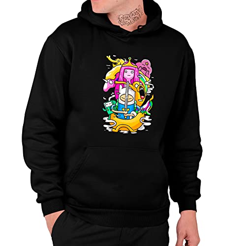 Moletom Com Capuz Hora Da Aventura Espada Desenho Unicórnio Cor:Preto;Tamanho:M