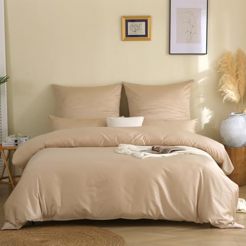 SOULFUL Kühlend Bettwäsche 200x200 Baumwolle, Mako Satin Bettwäsche-Sets mit Reißverschluss, Zertifiziert Oeko-TEX, Enthält 1 Bettbezug 200x200...